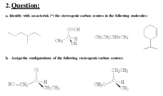 Stereochemistry assignment 