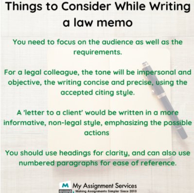 Things to consider while writing Law Memo