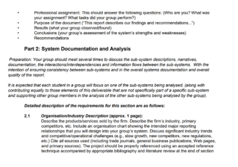 part 2 system documentation and analysis