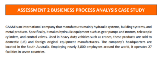 Assessment 2 Business Process Analysis Case Study