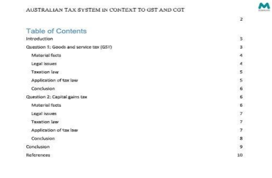 Australian Tax System in Context To GST