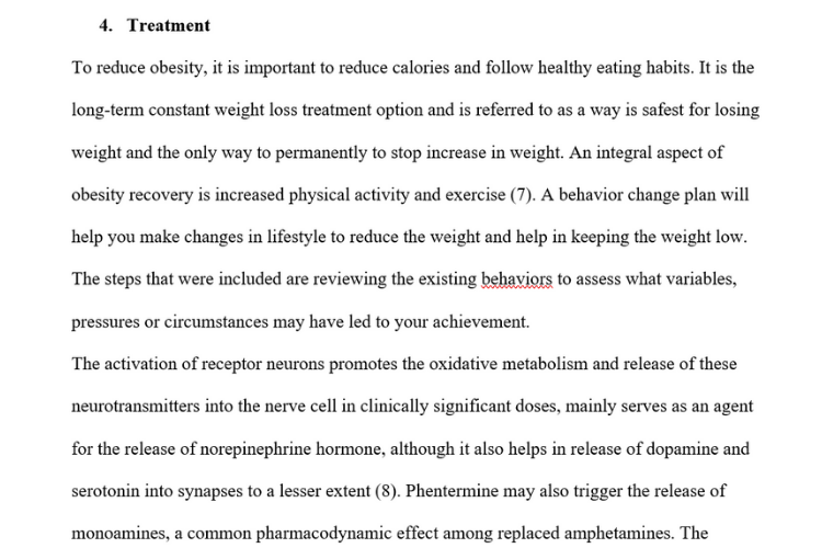Metabolism Homework Help - Treatment Process
