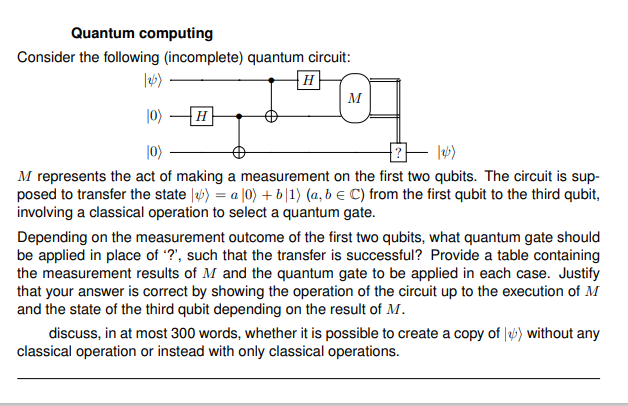 Quantum Computing Homework Help