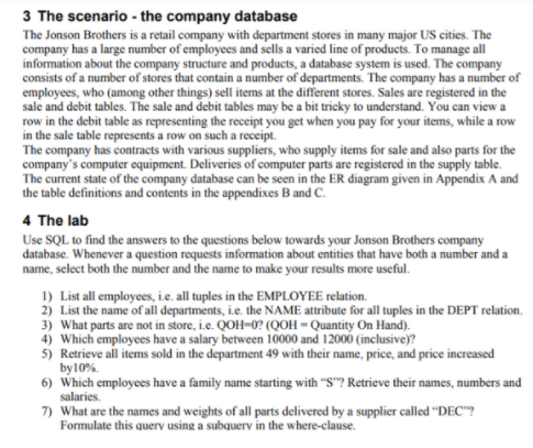 the company database